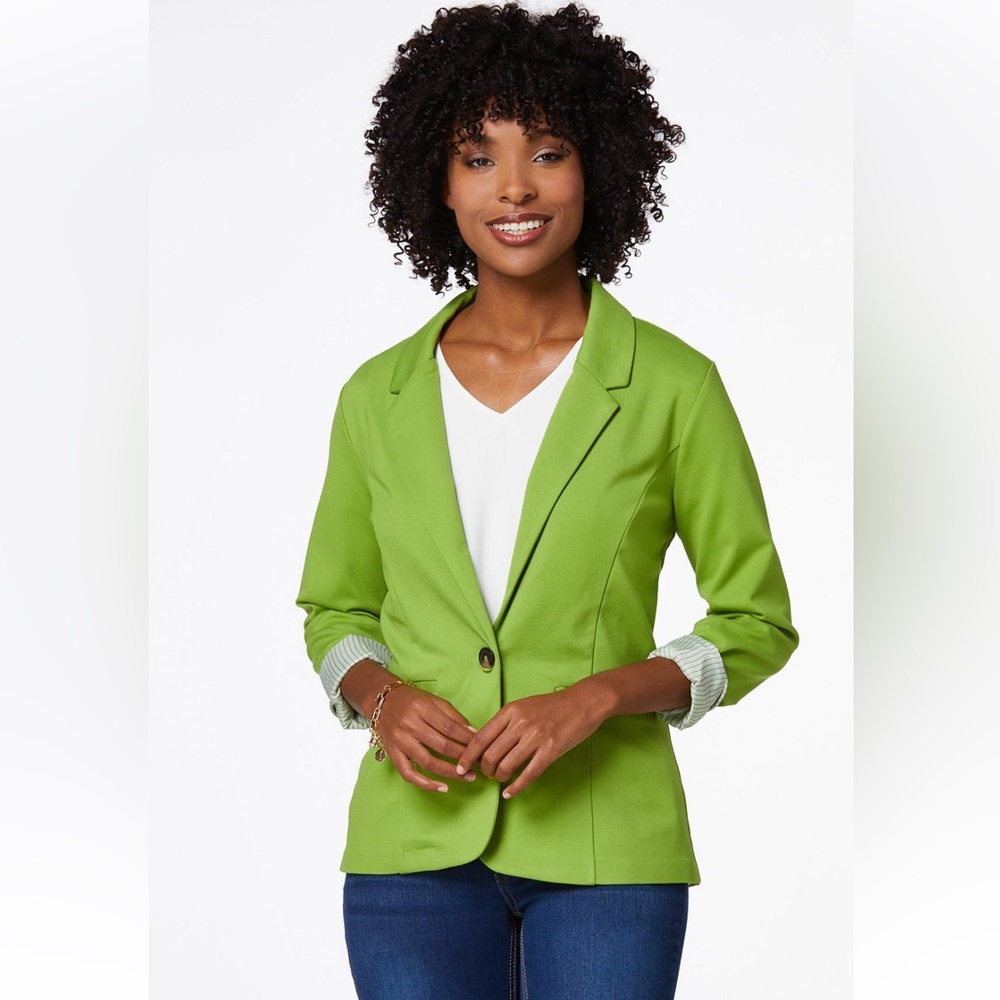 Women’s Lime Green Ponte Blazer